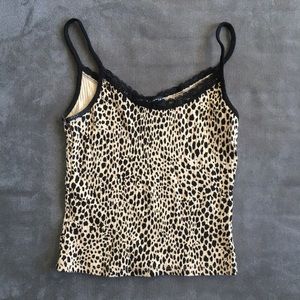 Ribbed cheetah crop tank